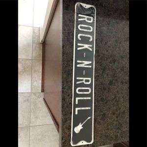 Rock and roll metal sign